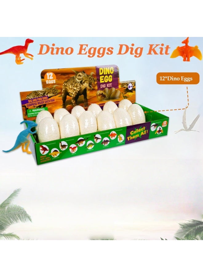 Dino Eggs Dig Kit, 12 Dinosaur Egg Pack Science Education Excavation Set for Ages 3 and up,Dinosaur Science Preschool Archaeology Craft Gifts for Boys and Girls - Image 3